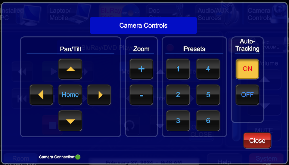 camera controls page