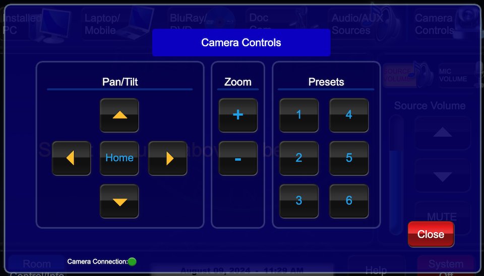 camera controls page