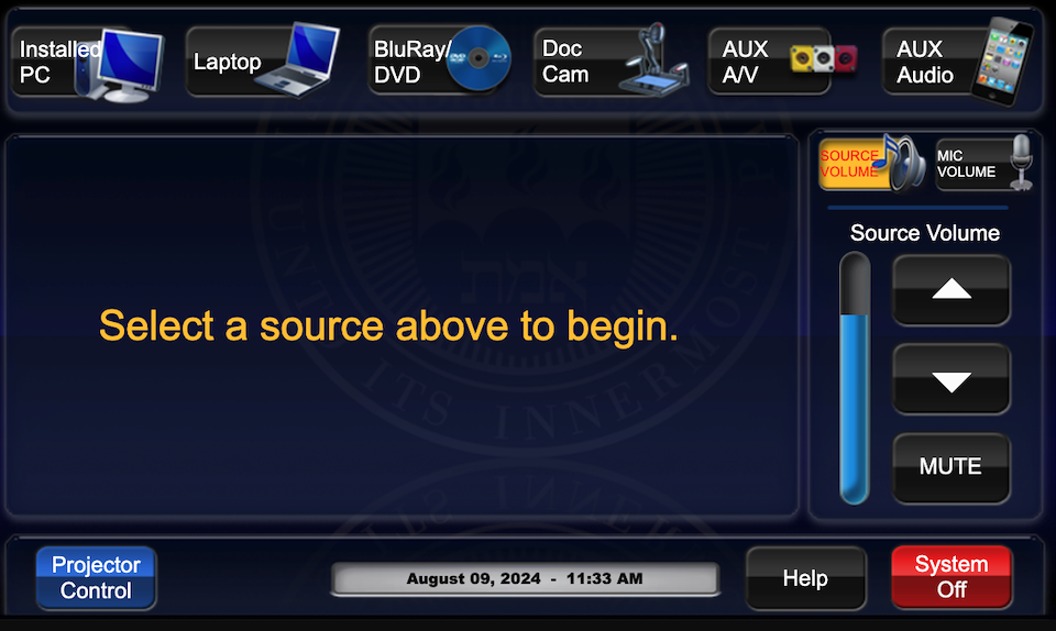 touchpanel main page
