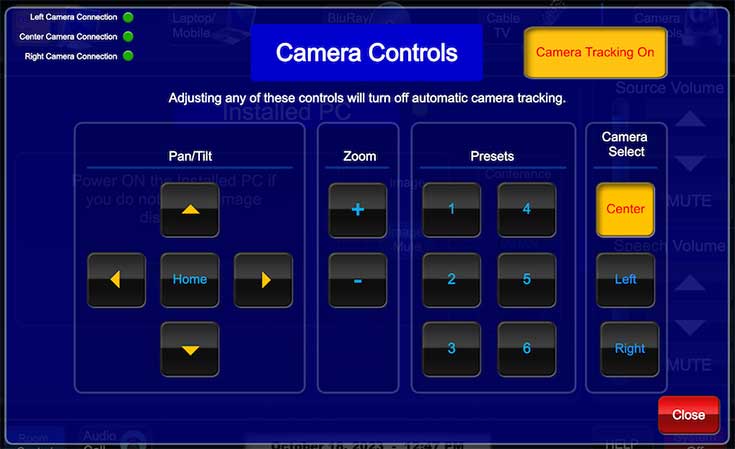 Camera controls page