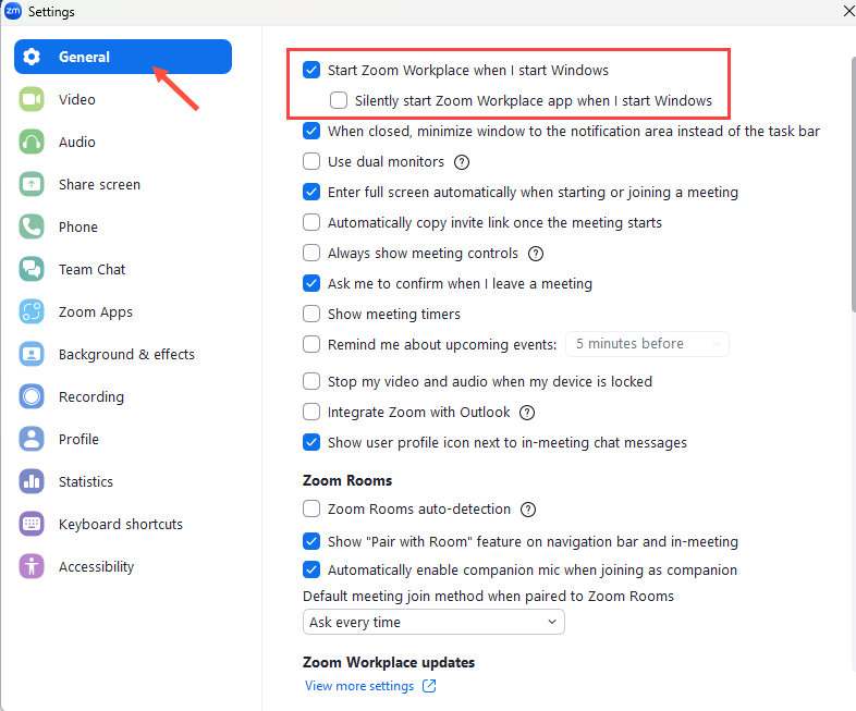 Start Zoom when windows starts