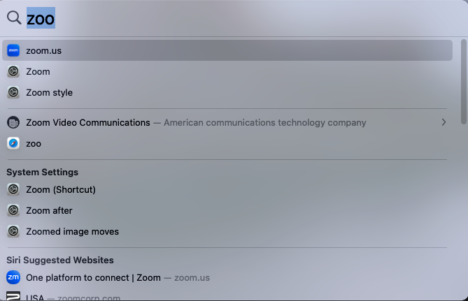 Zoom in the iOS searchbar on an iMac