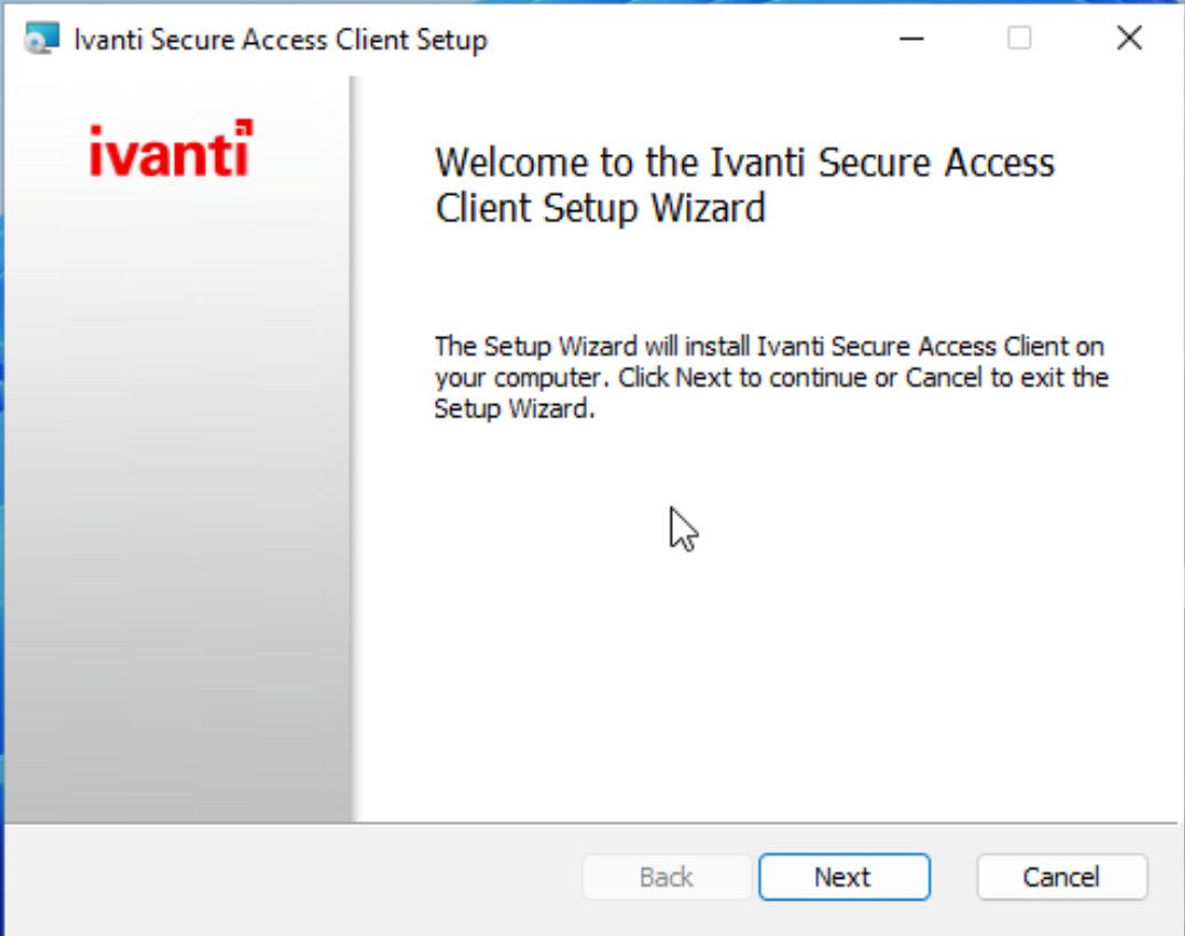 image is of ivanti install