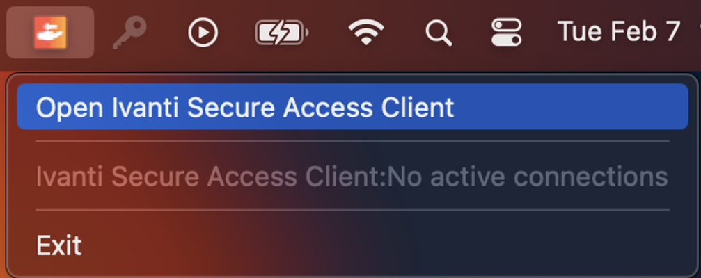 image is of ivanti access on a mac