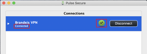 Pulse Secure on Mac connected
