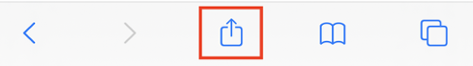 Image of the iPhone Safari menu with share button highlighted