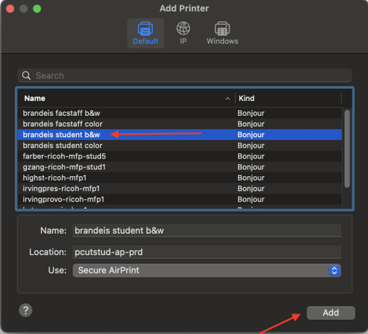 add printer screen