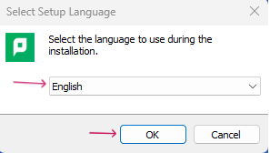 language field for installation