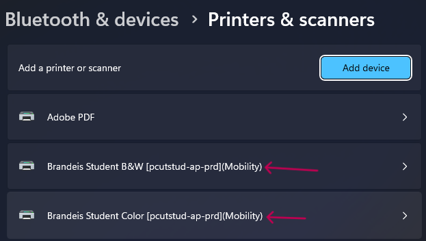 print driver list