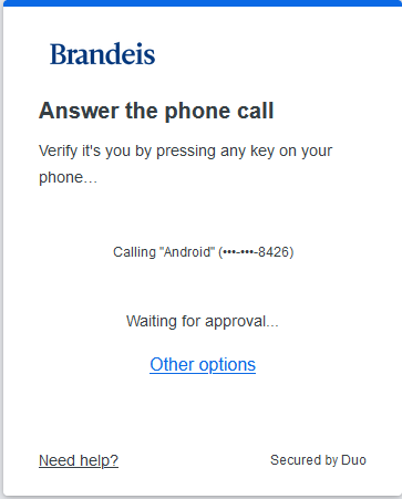 Answer phone call screen