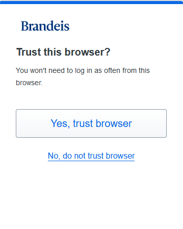 Universal Prompt trust this browser? 