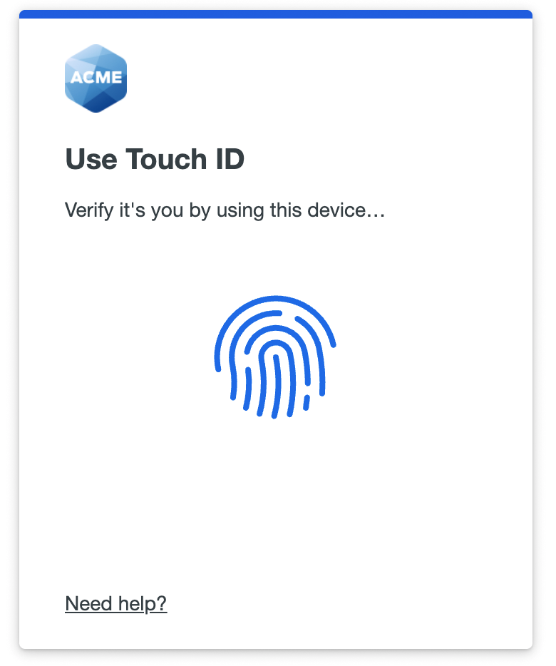 Use Touch ID Screen