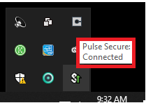 Pulse Secure for Windows connected