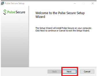 Pulse Secure for WIndows select Next
