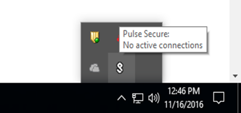 Pulse Secure VPN Windows taskbar