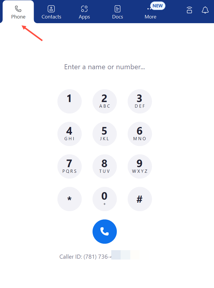 Zoom phone keypad