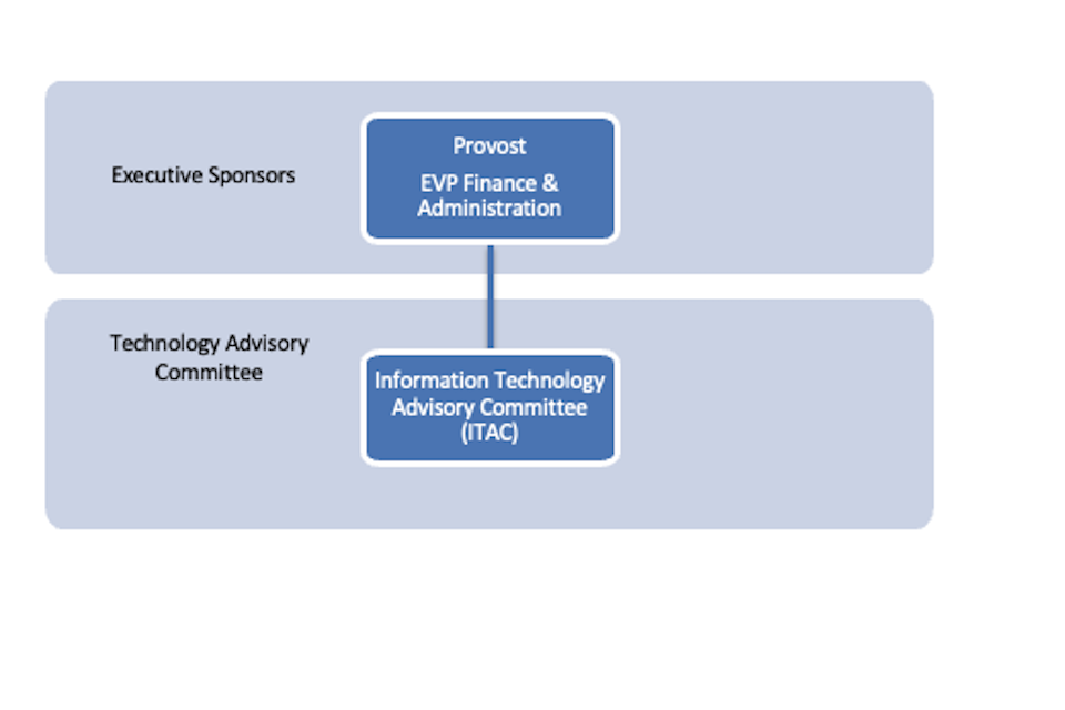 IT governance structure with ITAC reporting to the Executive Sponsors.