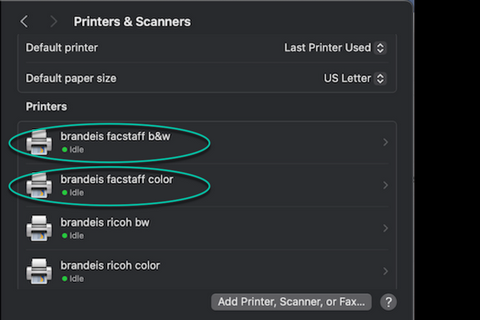 MAC print queues for new machines