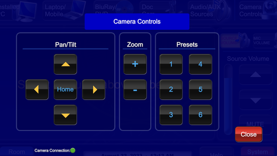 camera controls page