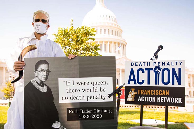 Zoosman at an anti-death penalty rally in front of Congress in September 2020