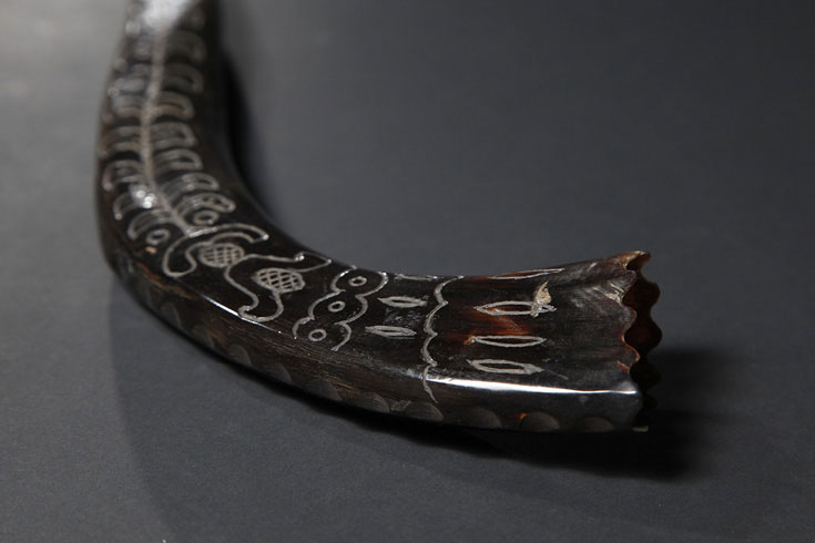 Shofar with Hebrew writing