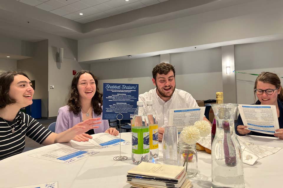 Students celebrating Shabbat