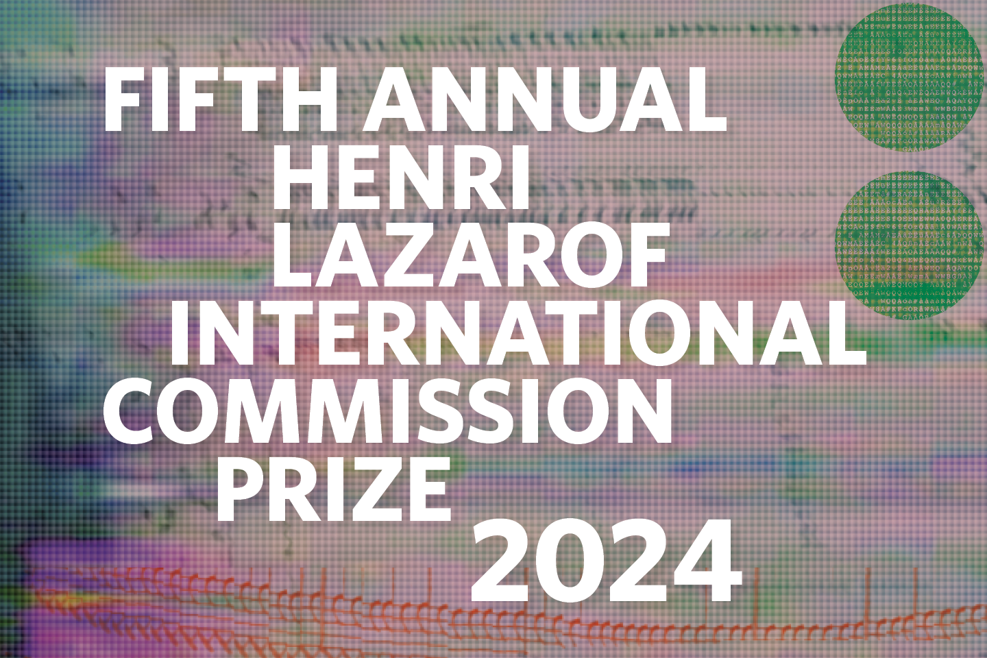 Fifth Annual Henri Lazarof International Commission Prize on a purple background