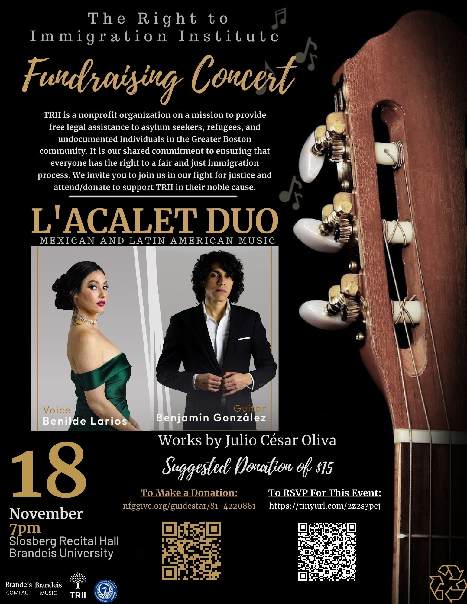 The Right to Immigration Institute TRII Fundraising Concert poster