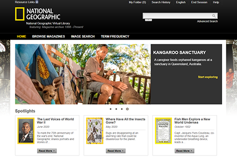 National Geographic homepage
