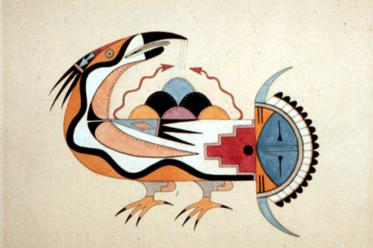 Romando Vigil (Tse Ye Mu), 1902-1978, 11 x 14 inches, watercolor and pencil, matted
