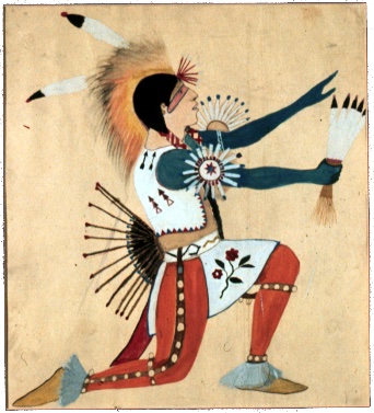 Watercolor by Pueblo-American painter and muralist Trinidad Archuleta (1905-1981)