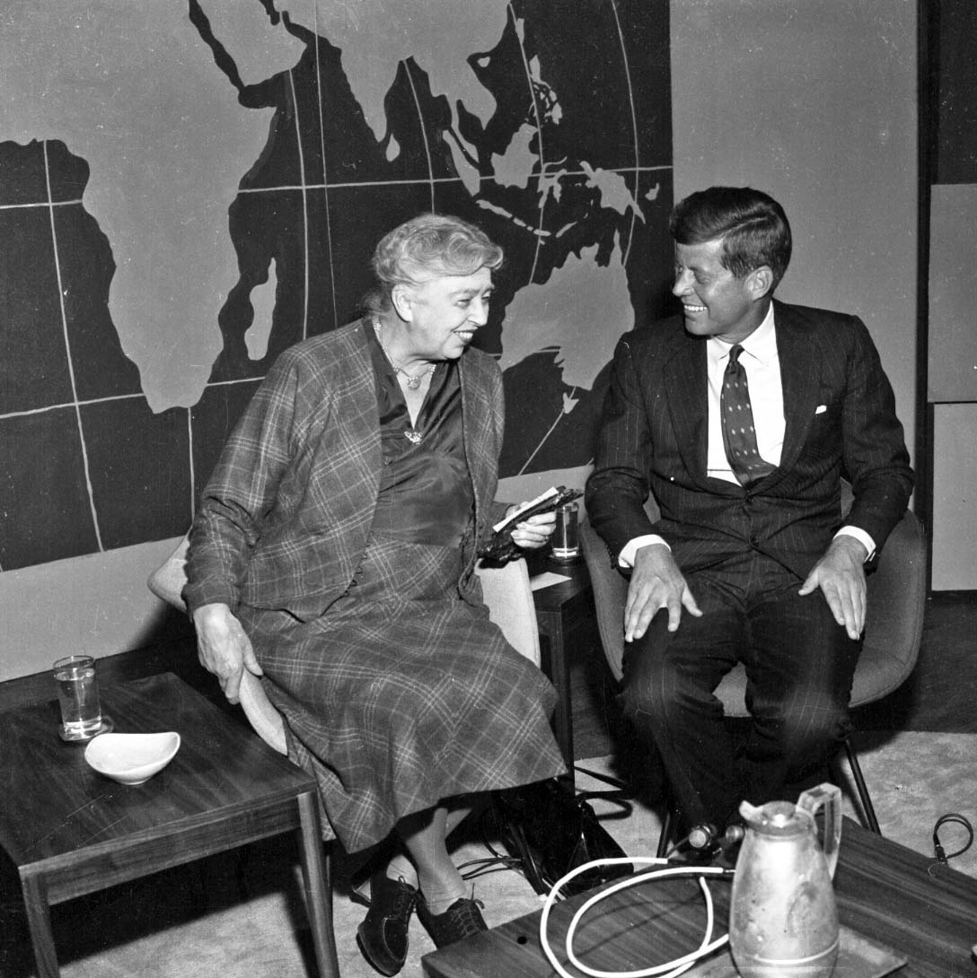 John F. Kennedy and Eleanor Roosevelt at Brandeis in 1960