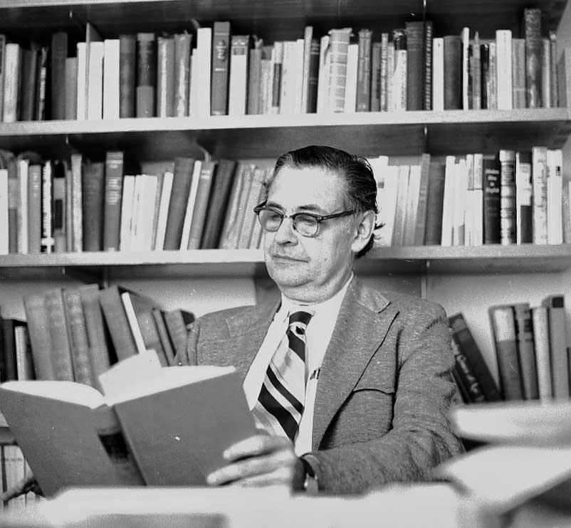 Milton Hindus in his office