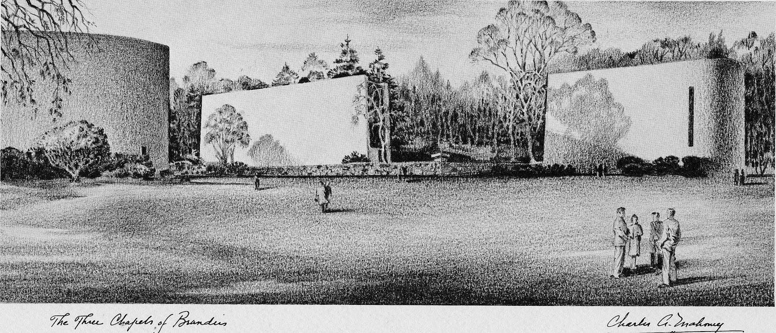 Drawing of the plan for the Brandeis Chapels