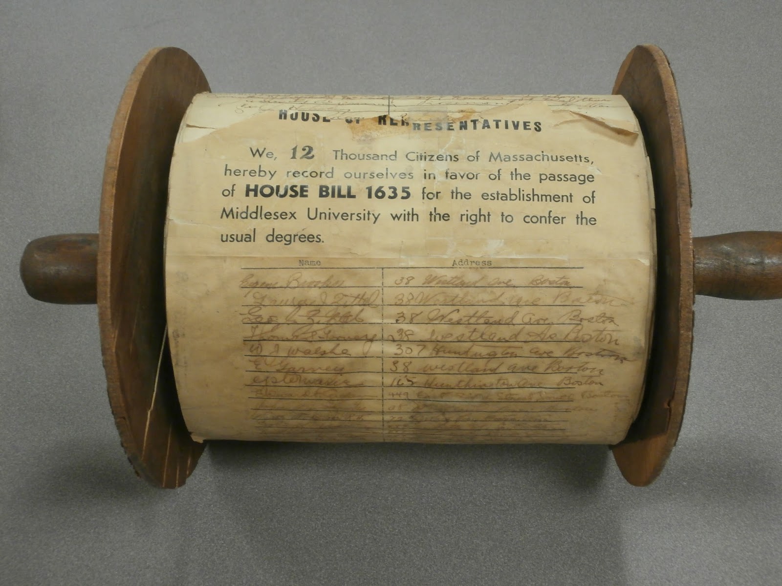  Scroll of Signatures to Establish Middlesex University