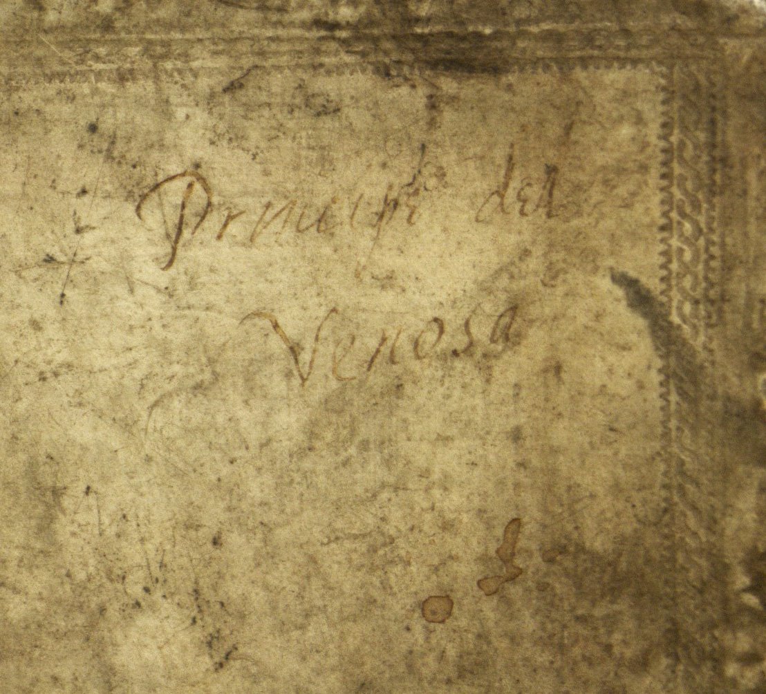 Principe del Venosa inscribed on a partbook