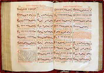 Two pages of early music imprints from the Walter F. and Alice Gorham Collection
