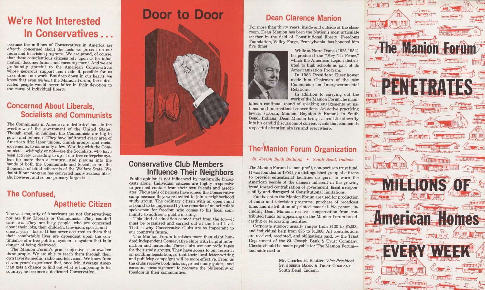 Brochure from Manion Forum Organization, which was concerned about liberals, socialists and communists