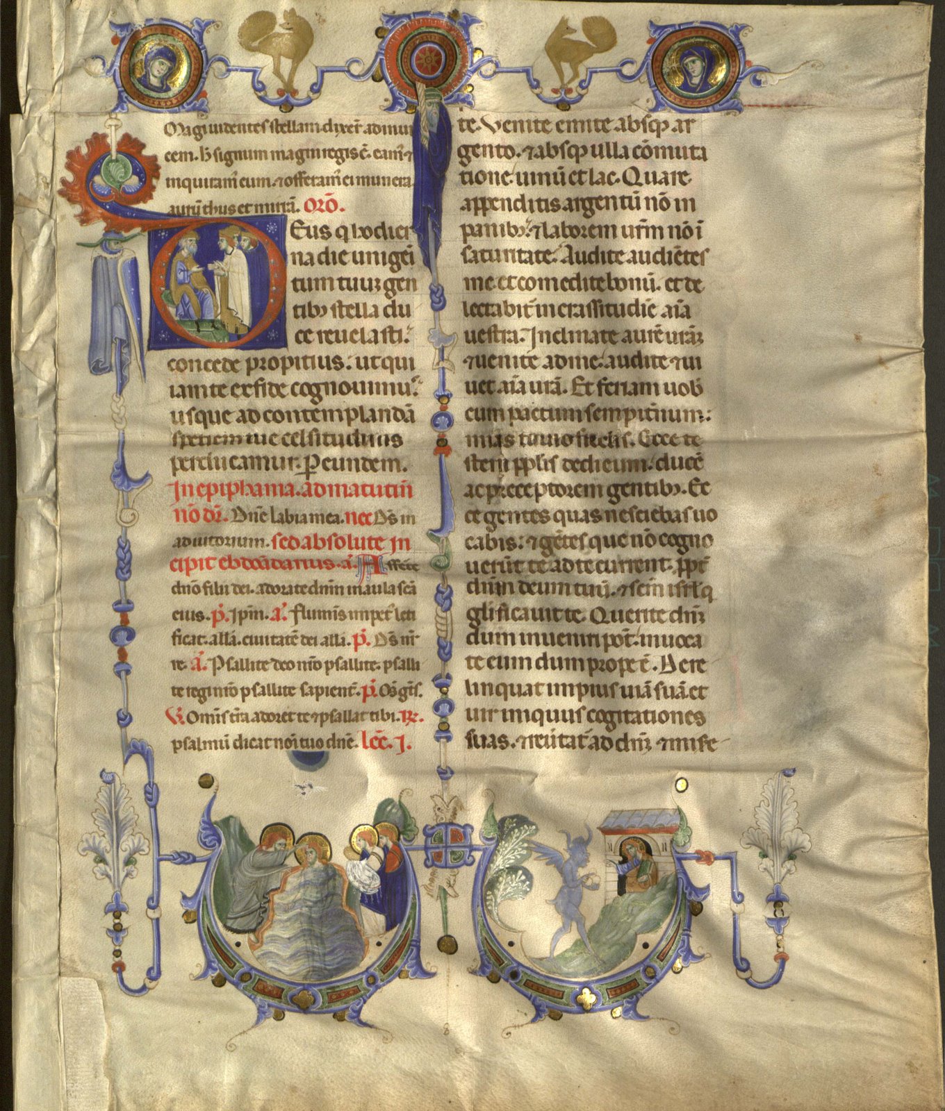 Recto page from the 14th-century Italian edition of the Breviary