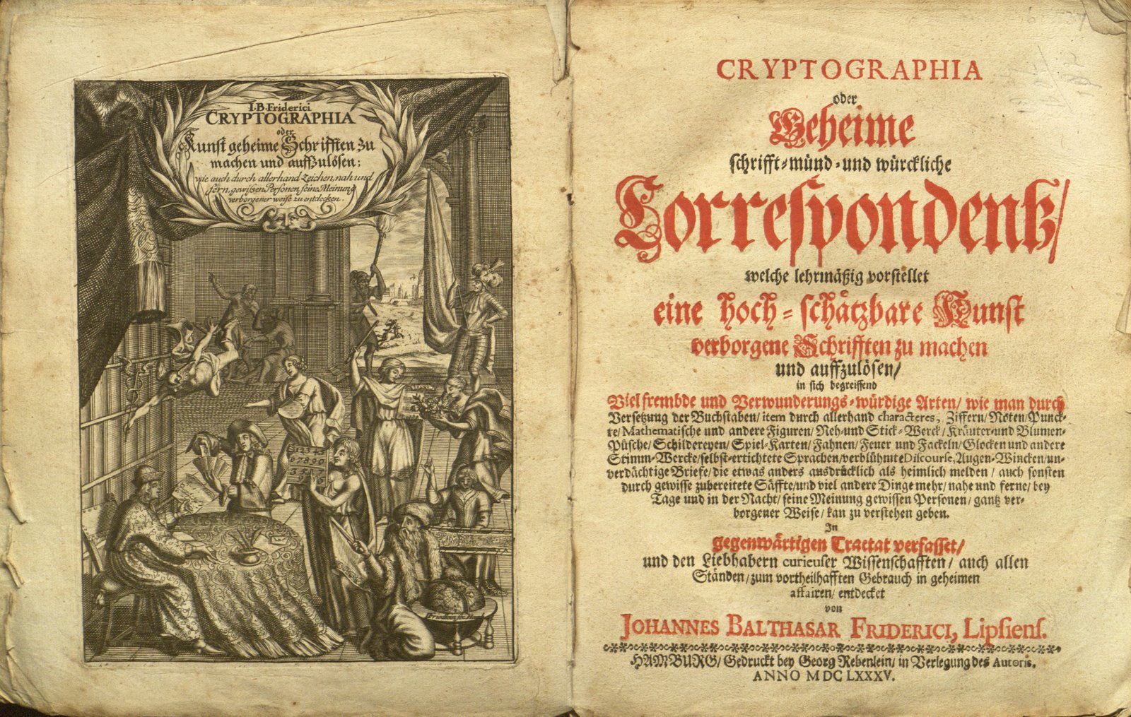 Opening pages of Cryptographia by Johannes Balthazar Friderici