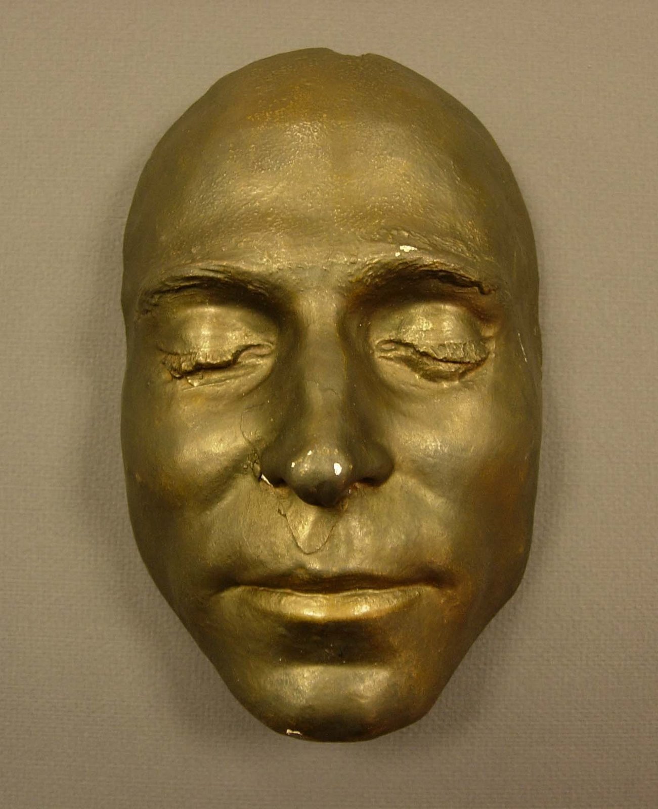Color photograph of Sacco's cast-plaster death mask after his execution
