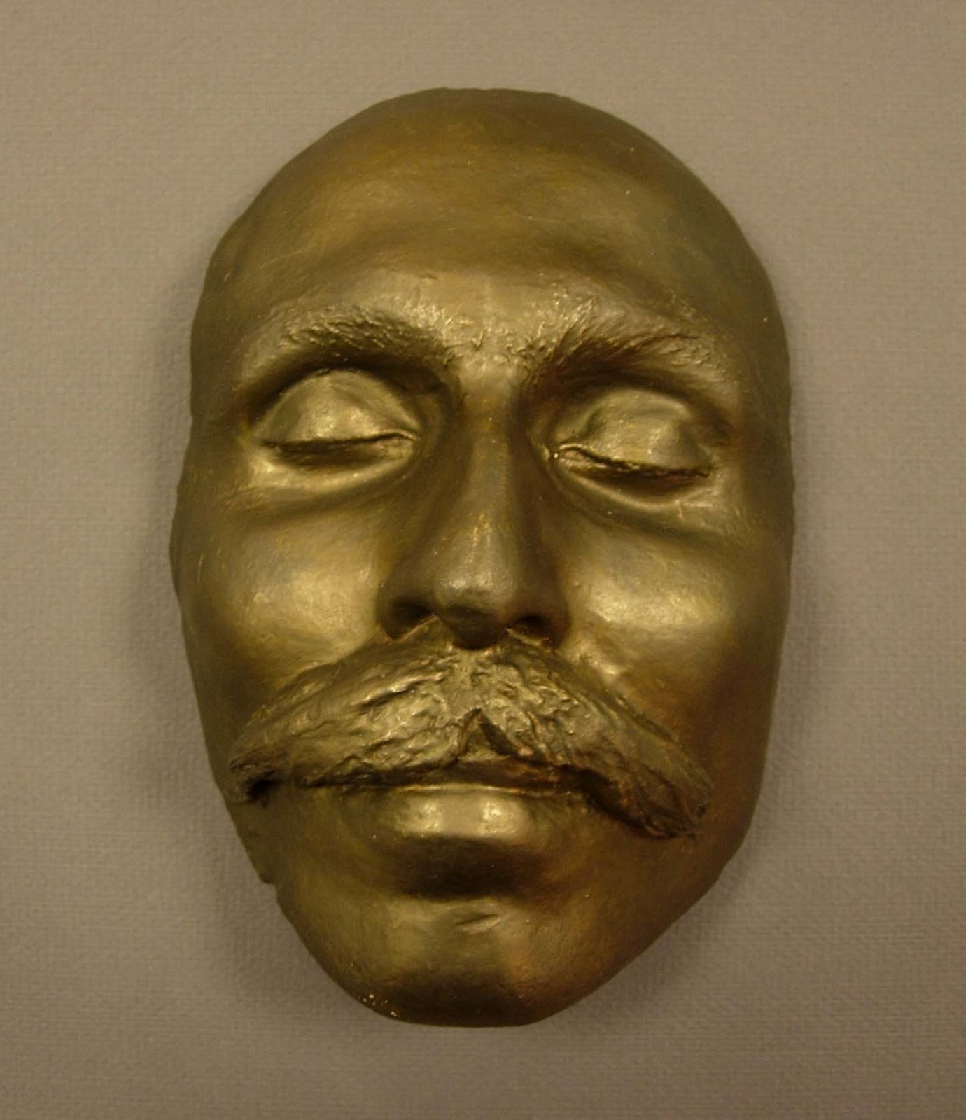 Color photograph of Vanzetti's cast-plaster death mask after his execution
