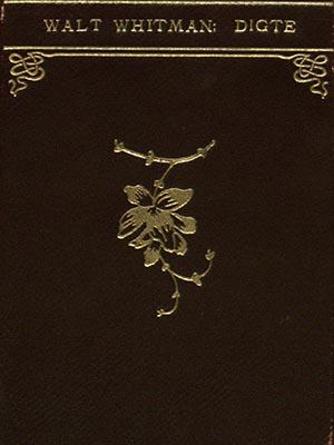 Cover of a book featuring a golden flower, text: Walt Whitman: DIGTE