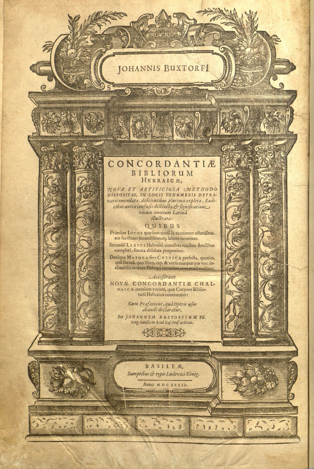 Title page of Concordantiae Bibliorum Hebraicae by Johannis Buxtorfi