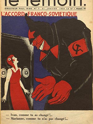 Cover of Le Temoin issue January 1934, with headline "L'Accord Franco-Sovietique"