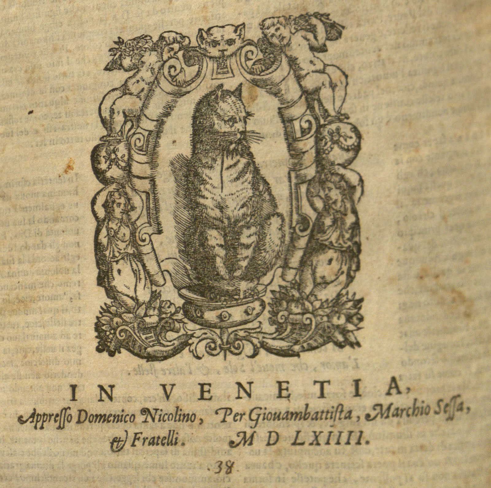 In Venetia, Illustration featuring a vignette of a cat