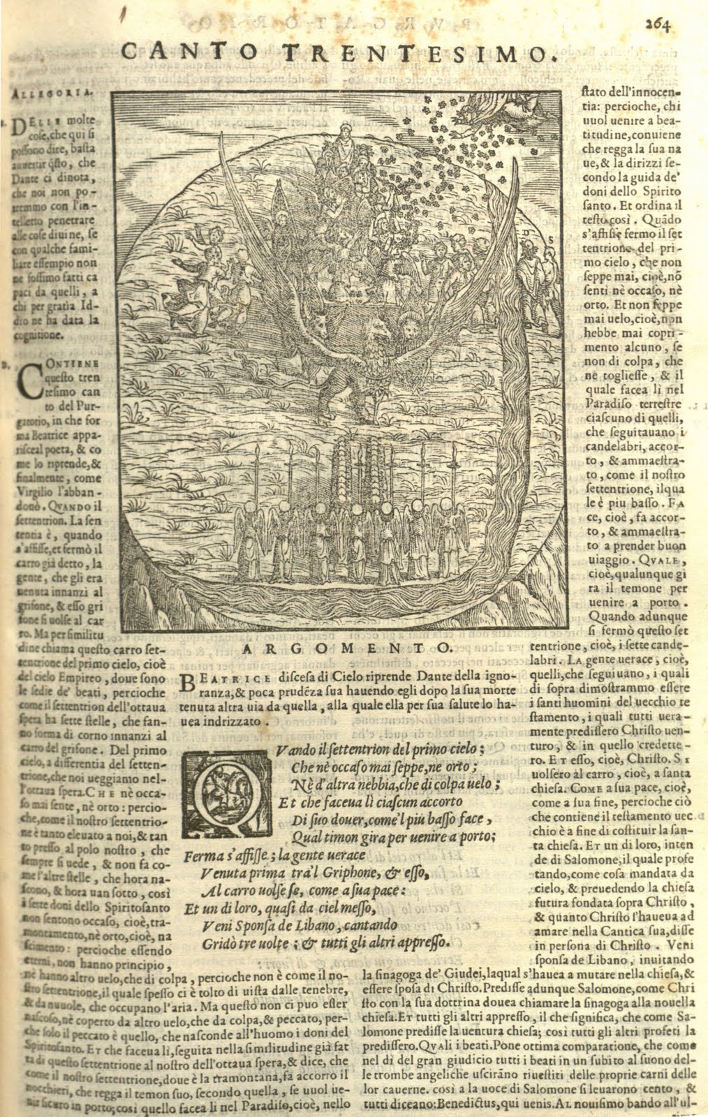 Argomento. Picture of a ship accompanies the page of text.