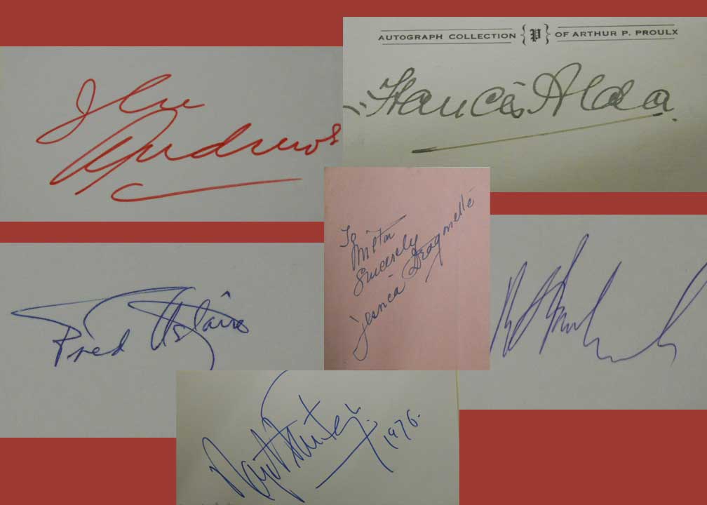 Celebrity autographs