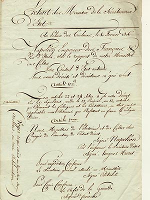 Handwritten page in script with pen flourishes