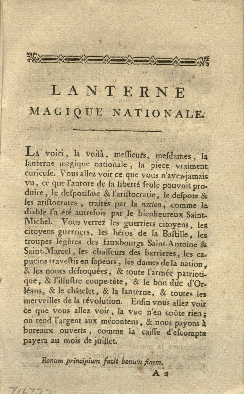 Title page of Lanterne Magique Nationale
